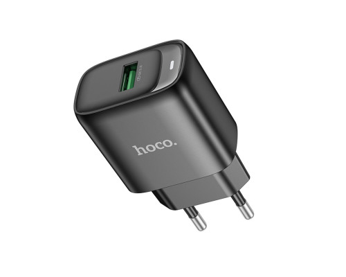 Мережевий зарядний пристрій Hoco C140A Smart single port QC3.0 charger(EU) Black