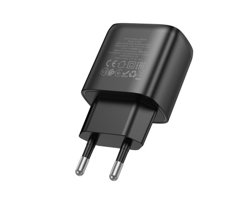 Мережевий зарядний пристрій Hoco C140A Smart single port QC3.0 charger(EU) Black