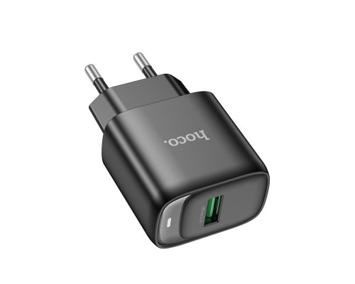 Мережевий зарядний пристрій Hoco C140A Smart single port QC3.0 charger(EU) Black