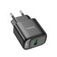 Мережевий зарядний пристрій Hoco C140A Smart single port QC3.0 charger(EU) Black