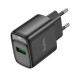 Мережевий зарядний пристрій Hoco C140A Smart single port QC3.0 charger(EU) Black