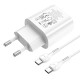 Мережевий зарядний пристрій HOCO N22 Jetta PD25W charger set(Type-C to Type-C)(EU) White