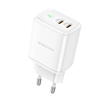 Мережевий зарядний пристрій BOROFONE BN9 Reacher PD35W dual port(2C) charger(EU) White