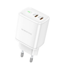 Мережевий зарядний пристрій BOROFONE BN9 Reacher PD35W dual port(2C) charger(EU) White