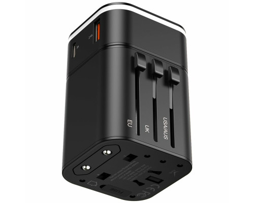 УЗП Baseus Removable 2-in-1 Universal Travel Adapter Black