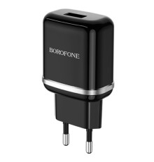 Мережевий зарядний пристрій BOROFONE BA36A High speed single port QC3.0 charger set 18W(Type-C) Black