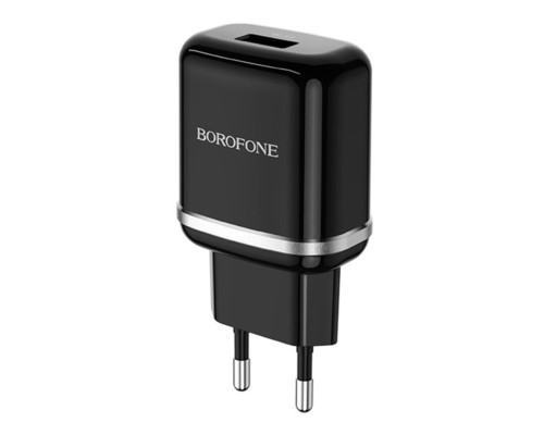 Мережевий зарядний пристрій BOROFONE BA36A High speed single port QC3.0 charger set 18W(Type-C) Black