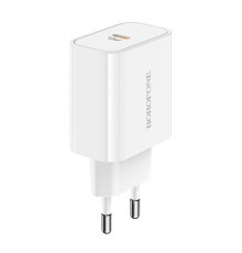 Мережевий зарядний пристрій BOROFONE BA57A Easy Speed single port PD20W charger White