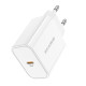 Мережевий зарядний пристрій BOROFONE BA57A Easy Speed single port PD20W charger White