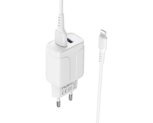 Мережевий зарядний пристрій BOROFONE BA37A Speedy dual port charger(Lightning) White