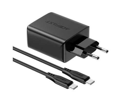 Мережевий зарядний пристрій ACEFAST A13 PD65W(USB-C+USB-C+USB-A) 3-port charger set Black