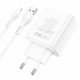 Мережевий зарядний пристрій HOCO C102A Fuerza QC3.0 four-port charger set(iP) 18W White