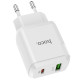 Мережевий зарядний пристрій HOCO N5 Favor dual port PD20W+QC3.0 charger set(Type-C to Type-C) White