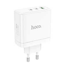 Мережевий зарядний пристрій HOCO N30 Glory PD65W three-port(2C1A) fast charger White