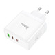 Мережевий зарядний пристрій HOCO N30 Glory PD65W three-port(2C1A) fast charger White