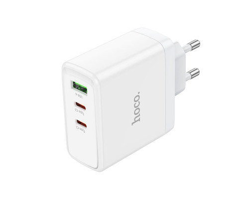 Мережевий зарядний пристрій HOCO N30 Glory PD65W three-port(2C1A) fast charger White