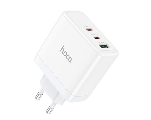 Мережевий зарядний пристрій HOCO N30 Glory PD65W three-port(2C1A) fast charger White