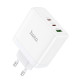 Мережевий зарядний пристрій HOCO N30 Glory PD65W three-port(2C1A) fast charger White