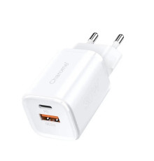 Мережевий зарядний пристрій CHAROME C11s PD33W GaN (USB-C+USB-A) Charger Set White