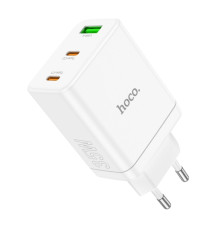 Мережевий зарядний пристрій HOCO N33 Start three-port PD35W(2C1A) charger White