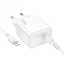 Мережевий зарядний пристрій BOROFONE BA77A Insightful single port PD30W charger set(C to iP) White