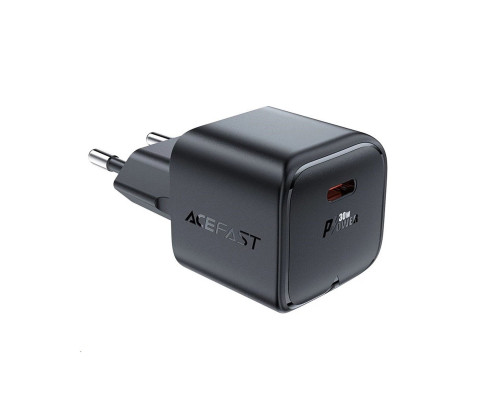 Мережевий зарядний пристрій ACEFAST A77 mini PD30W GaN USB-C charger Black