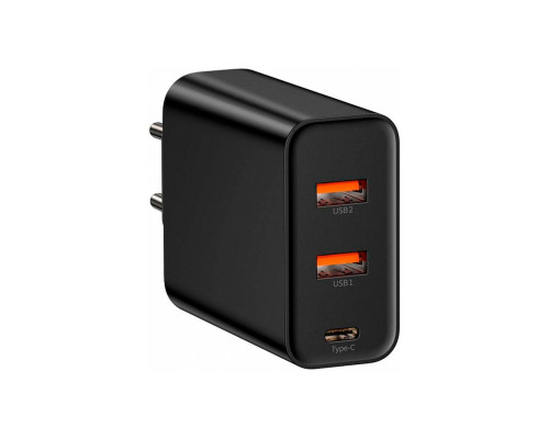 Мережевий зарядний пристрій Baseus PPS three output quick charger(C+U+U)60W EU Black