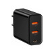 Мережевий зарядний пристрій Baseus PPS three output quick charger(C+U+U)60W EU Black