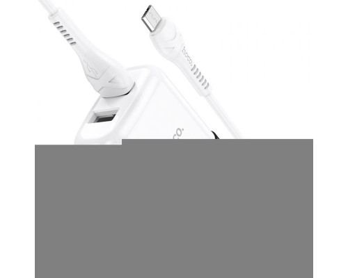 МЗП HOCO N4 2 USB 2.4A + кабель Micro USB White