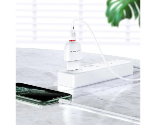 Мережевий зарядний пристрій BOROFONE BA49A Vast power single port charger set(Lightning) White