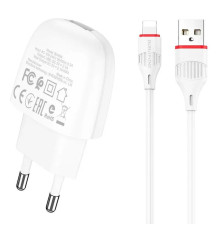 Мережевий зарядний пристрій BOROFONE BA49A Vast power single port charger set(Lightning) White