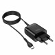 Мережевий зарядний пристрій HOCO C72Q Glorious single port QC3.0 charger set(Type-C) 18W Black