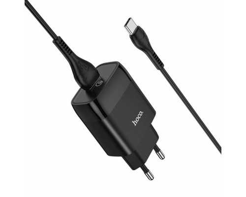 Мережевий зарядний пристрій HOCO C72Q Glorious single port QC3.0 charger set(Type-C) 18W Black