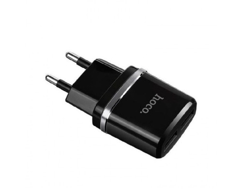 Мережевий зарядний пристрій HOCO C12 Smart dual USB charger Black