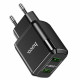 Мережевий зарядний пристрій HOCO N6 Charmer dual port QC3.0 charger 18W Black