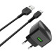 Мережевий зарядний пристрій HOCO C70A Cutting-edge single port QC3.0 charger set(Type-C) Black