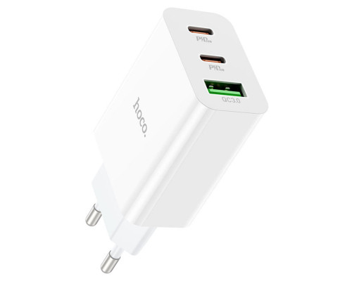 Мережевий зарядний пристрій HOCO C99A PD20W+QC3.0 three-port(2C1A) charger White