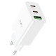 Мережевий зарядний пристрій HOCO C99A PD20W+QC3.0 three-port(2C1A) charger White