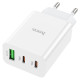 Мережевий зарядний пристрій HOCO C99A PD20W+QC3.0 three-port(2C1A) charger White