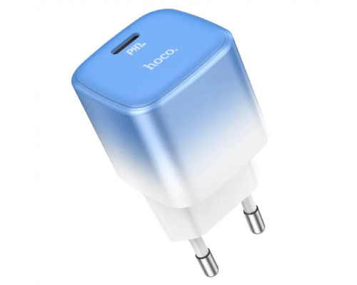 Мережевий зарядний пристрій HOCO C101A single port PD20W charger Ice Blue