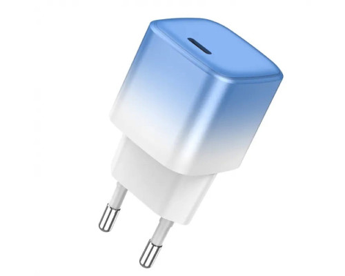 Мережевий зарядний пристрій HOCO C101A single port PD20W charger Ice Blue