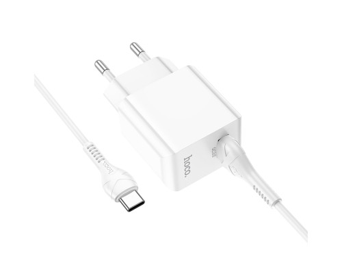 Мережевий зарядний пристрій HOCO C98A Proton single port QC3.0 charger set(Type-C) White