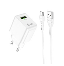 Мережевий зарядний пристрій HOCO C98A Proton single port QC3.0 charger set(Type-C) White