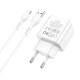 Мережевий зарядний пристрій HOCO C98A Proton single port QC3.0 charger set(Type-C) White