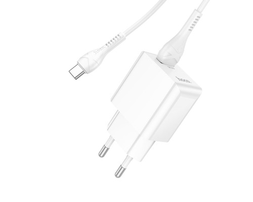 Мережевий зарядний пристрій HOCO C98A Proton single port QC3.0 charger set(Type-C) White