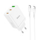 Мережевий зарядний пристрій HOCO N33 Start three-port PD35W(2C1A) charger set(Type-C to Type-C) White