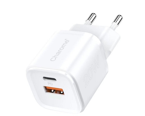 Мережевий зарядний пристрій CHAROME C10s Pure PD+QC4.0 20W Charger Set White