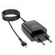 Мережевий зарядний пристрій HOCO C86A Illustrious dual port charger with digital display set(Micro) Black