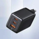 Мережевий зарядний пристрій Usams US-CC180 65W ACC 3 Ports GaN Fast Charger (EU) - Sandru series Black