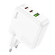 Мережевий зарядний пристрій HOCO C115A Header PD65W GaN three-port(2C1A) charger White